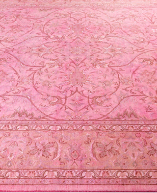 Overdyed Hand-Knotted Wool Modern-Contemporary Pink Area Rug 6' 8" x 9' 7"