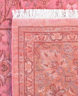 Overdyed Hand-Knotted Wool Modern-Contemporary Pink Area Rug 6' 8" x 9' 7"