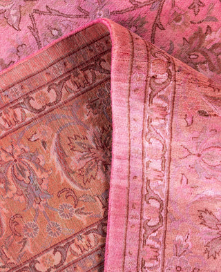 Overdyed Hand-Knotted Wool Modern-Contemporary Pink Area Rug 6' 8" x 9' 7"