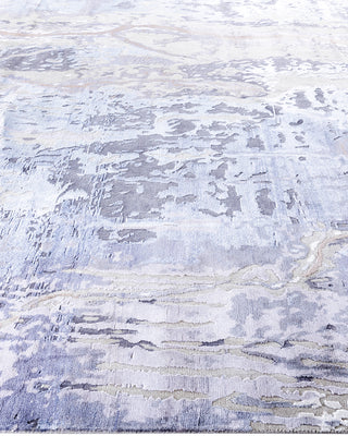 Traditional Ikat Hand Knotted Abstract Silk & Wool Blend Beige Area Rug 9' 1" x 12' 2"