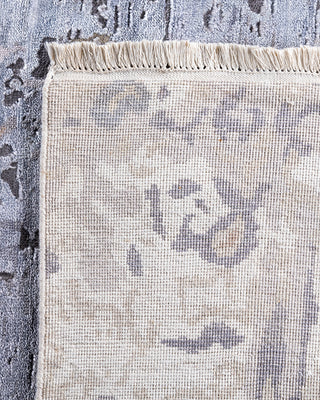 Traditional Ikat Hand Knotted Abstract Silk & Wool Blend Beige Area Rug 9' 1" x 12' 2"