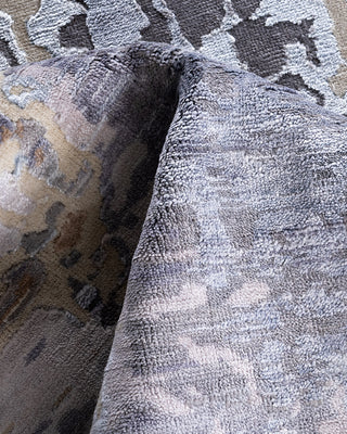 Traditional Ikat Hand Knotted Abstract Silk & Wool Blend Beige Area Rug 9' 1" x 12' 2"