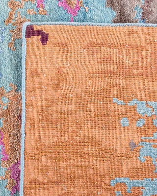 Contemporary Modern Hand Knotted Abstract Silk & Wool Blend Pink Area Rug 9' 2" x 12' 1"