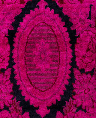 Contemporary Overdyed Wool Hand Knotted Pink Runner 2' 6" x 12' 3"