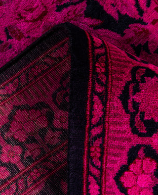 Contemporary Overdyed Wool Hand Knotted Pink Runner 2' 6" x 12' 3"