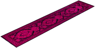 Contemporary Overdyed Wool Hand Knotted Pink Runner 2' 6" x 12' 3"