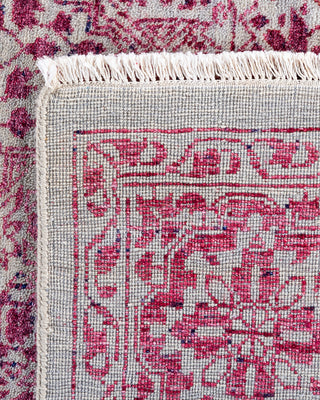 Traditional Ikat Hand Knotted Floral Silk & Wool Blend Gray Area Rug 8' 1" x 10' 0"