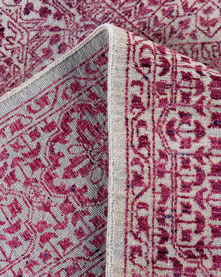 Traditional Ikat Hand Knotted Floral Silk & Wool Blend Gray Area Rug 8' 1" x 10' 0"