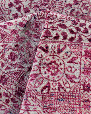 Traditional Ikat Hand Knotted Floral Silk & Wool Blend Gray Area Rug 8' 1" x 10' 0"