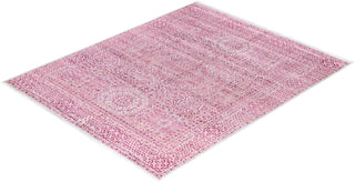 Traditional Ikat Hand Knotted Floral Silk & Wool Blend Gray Area Rug 8' 1" x 10' 0"