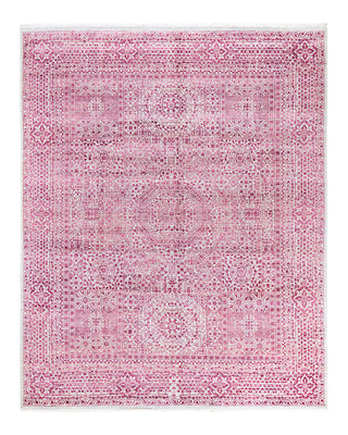 Traditional Ikat Hand Knotted Floral Silk & Wool Blend Gray Area Rug 8' 1" x 10' 0"