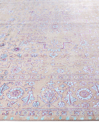 Traditional Abstarct Silk Hand Knotted Brown Area Rug 8' 10" x 12' 1"