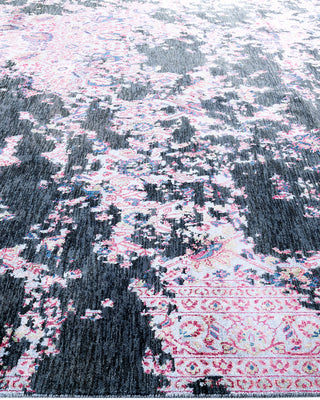 Traditional Ikat Hand Knotted Abstract Silk & Wool Blend Green Area Rug 9' 1" x 12' 1"