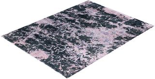 Traditional Ikat Hand Knotted Abstract Silk & Wool Blend Green Area Rug 9' 1" x 12' 1"