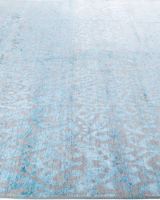 Traditional Ikat Hand Knotted Floral Silk & Wool Blend Beige Area Rug 8' 3" x 10' 2"