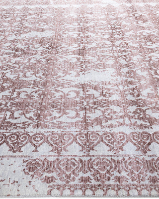 Traditional Ikat Hand Knotted Abstract Silk & Wool Blend Gray Area Rug 8' 1" x 10' 0"