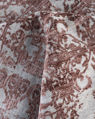 Traditional Ikat Hand Knotted Abstract Silk & Wool Blend Gray Area Rug 8' 1" x 10' 0"