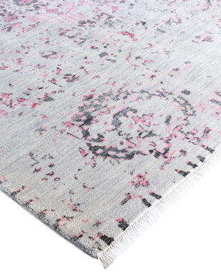Traditional Abstarct Wool, Silk Hand Knotted Gray Area Rug 9' 0" x 11' 10"