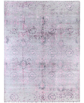 Traditional Abstarct Wool, Silk Hand Knotted Gray Area Rug 9' 0" x 11' 10"