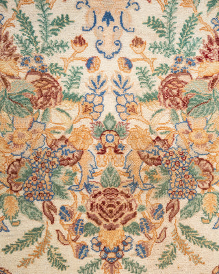 Traditional Hand Knotted Beige Area Rug 6' 2" x 9' 2"