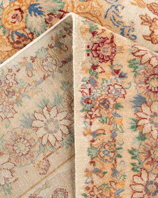 Traditional Hand Knotted Beige Area Rug 6' 2" x 9' 2"