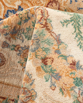 Traditional Hand Knotted Beige Area Rug 6' 2" x 9' 2"