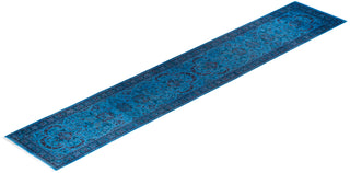 Fine Vibrance, One-of-a-Kind Hand-Knotted Runner Rug  - Blue, 2' 8" x 14' 7"