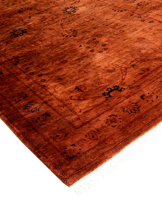 Contemporary Hand-Knotted Overdyed Brown Area Rug 3' 2" x 5' 7"