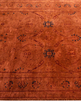 Modern Overdyed Hand Knotted Wool Brown Area Rug 3' 2" x 5' 7"