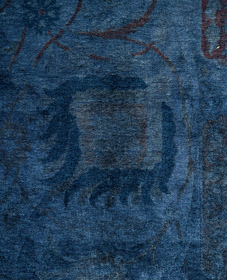 Overdyed One-of-a-Kind Wool Blue Area Rug 6' 1" x 9' 4"