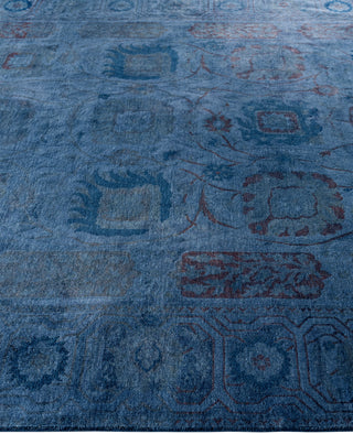 Overdyed One-of-a-Kind Wool Blue Area Rug 6' 1" x 9' 4"