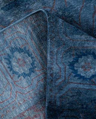 Overdyed One-of-a-Kind Wool Blue Area Rug 6' 1" x 9' 4"
