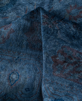 Overdyed One-of-a-Kind Wool Blue Area Rug 6' 1" x 9' 4"