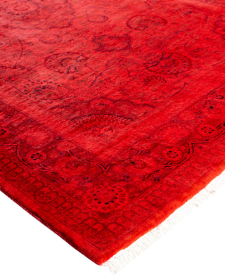 Overdyed Hand-Knotted Wool Modern-Contemporary Pink Area Rug 4' 7" x 7' 5"