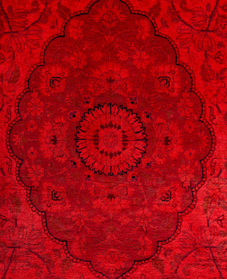 Overdyed Hand-Knotted Wool Modern-Contemporary Pink Area Rug 4' 7" x 7' 5"