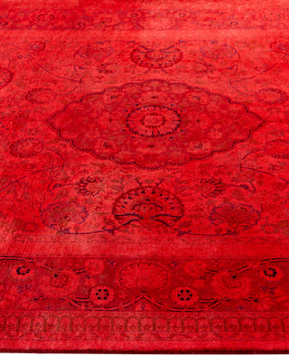 Overdyed Hand-Knotted Wool Modern-Contemporary Pink Area Rug 4' 7" x 7' 5"