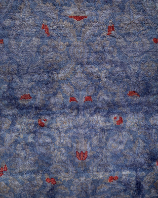 Contemporary Hand Knotted Overdyed Purple Area Rug 4' 2" x 6' 5"