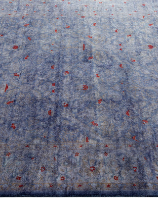 Contemporary Hand Knotted Overdyed Purple Area Rug 4' 2" x 6' 5"