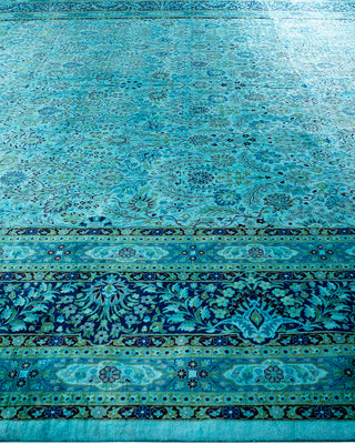 Overdyed Hand-Knotted Blue Area Rug 12' 3" x 17' 6"