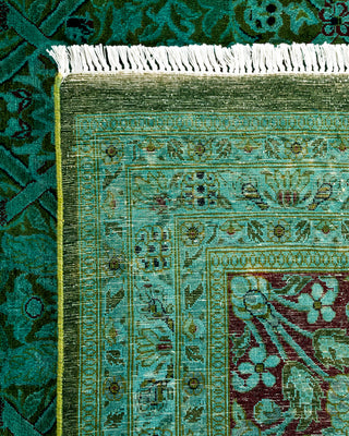Contemporary Fine Vibrance Green Wool Area Rug - 9' 10" x 14' 0"