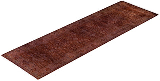 Contemporary Fine Vibrance Brown Wool Runner - 2' 6" x 8' 6"