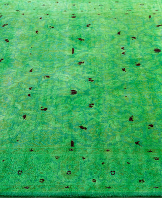 Overdyed Hand-Knotted Wool Modern-Contemporary Green Area Rug 4' 2" x 6' 3"