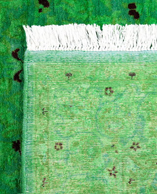 Overdyed Hand-Knotted Wool Modern-Contemporary Green Area Rug 4' 2" x 6' 3"