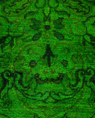 Contemporary Overdyed Wool Hand Knotted Green Area Rug 4' 2" x 6' 3"
