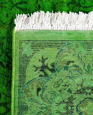 Contemporary Overdyed Wool Hand Knotted Green Area Rug 4' 2" x 6' 3"