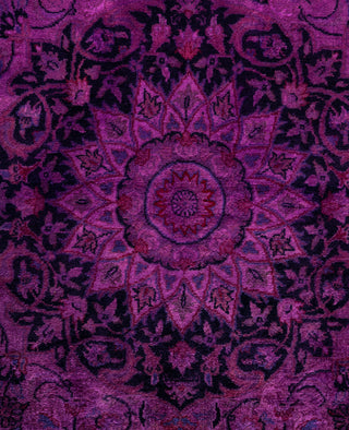 Overdyed Hand-Knotted Wool Modern-Contemporary Purple Area Rug 8' 4" x 8' 4"
