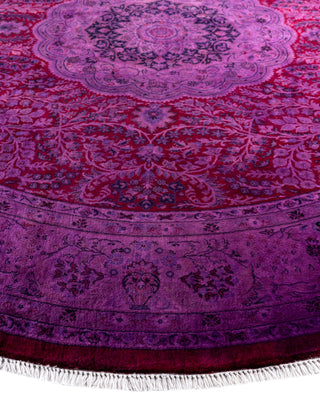 Overdyed Hand-Knotted Wool Modern-Contemporary Purple Area Rug 8' 4" x 8' 4"