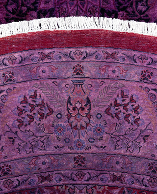 Overdyed Hand-Knotted Wool Modern-Contemporary Purple Area Rug 8' 4" x 8' 4"