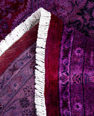 Overdyed Hand-Knotted Wool Modern-Contemporary Purple Area Rug 8' 4" x 8' 4"
