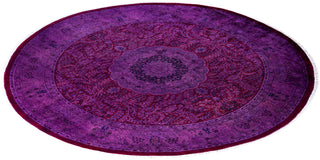 Overdyed Hand-Knotted Wool Modern-Contemporary Purple Area Rug 8' 4" x 8' 4"